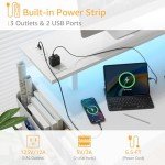 White 39-Inch Gaming Desk with Shelves and LED