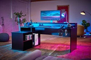 RestRelax Alpha LED Gaming Desk - Large L-Shaped