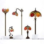 Tiffany Style Red Rose Table Lamp for Home