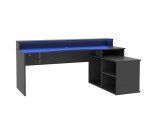 L-Shaped Corner Gaming Desk with LED Lights