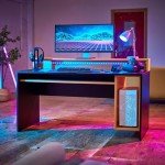 Avatar LED Gaming Desk - Black with Orange Tint