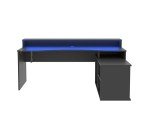 L-Shaped Corner Gaming Desk with LED Lights