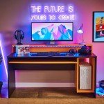 Avatar LED Gaming Desk - Black with Orange Tint