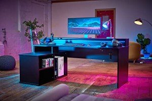 RestRelax Alpha LED Gaming Desk - Large L-Shaped