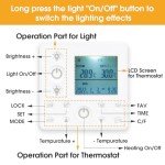 840W Ceiling Infrared Panel Heater with LED Light