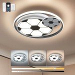 Kids Football Ceiling Light with Remote - LED Lamp
