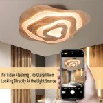 Dimmable Wooden LED Cloud Ceiling Light 80cm