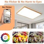 Wooden LED Ceiling Light with Remote Control