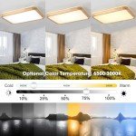 Wooden LED Ceiling Light with Remote Control