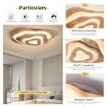 Dimmable Wooden LED Cloud Ceiling Light 80cm