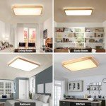 Wooden LED Ceiling Light with Remote Control