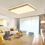 Wooden LED Ceiling Light with Remote Control