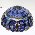 Tiffany Blue Purple Stained Glass Table Lamp