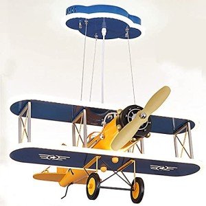 Blue Airplane LED Ceiling Light for Kids' Room
