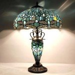 Tiffany Dragonfly Table Lamp - Sea Blue 16