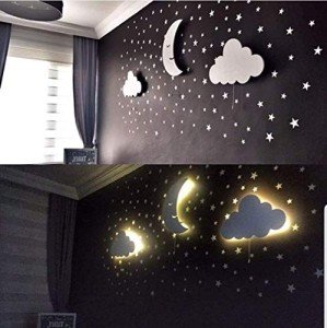 Kids Room Wall Light Set with Star Decals