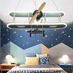 Blue Airplane LED Ceiling Light for Kids' Room