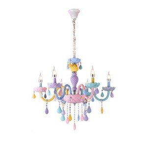 Colorful Rainbow Crystal Chandelier for Kids' Rooms