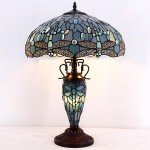 Tiffany Dragonfly Table Lamp - Sea Blue 16