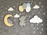 Furpinea 4-Piece Nursery Lamp Set - Moon & Cloud