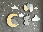 Furpinea 4-Piece Nursery Lamp Set - Moon & Cloud