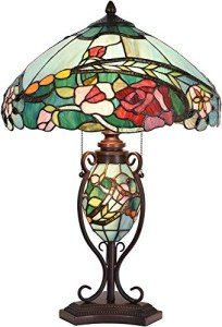 Rose Flower Tiffany Style Table Lamp - 24" Tall