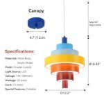 Modern 7-Ring Pyramid LED Pendant Light
