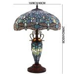 Tiffany Dragonfly Table Lamp - Sea Blue 16