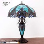 Green Stained Glass Tiffany Table Lamp 16"Inches
