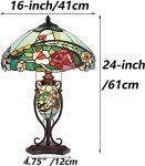 Rose Flower Tiffany Style Table Lamp - 24" Tall
