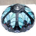 Green Stained Glass Tiffany Table Lamp 16"Inches