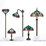 Green Stained Glass Tiffany Table Lamp 16"Inches