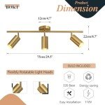 Modern 3-Head Brass Ceiling Spotlight Fixture