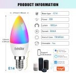 Smart E14 LED Candle Bulb, WiFi & Alexa Compatible