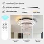 22.5" Modern Dimmable Crystal Ceiling Chandelier
