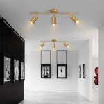 Modern 3-Head Brass Ceiling Spotlight Fixture