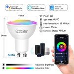 WiFi Smart GU10 RGB LED Bulbs - 6 Pack