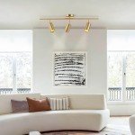 Modern 3-Head Brass Ceiling Spotlight Fixture