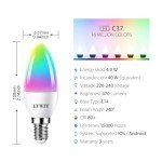 E14 Smart RGB Candle Bulb with WiFi Control