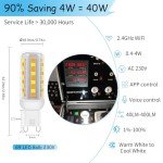 Smart G9 LED Bulbs, Wi-Fi & Alexa Compatible