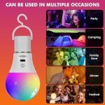 USB Rechargeable Smart RGB Light Bulb 2-Pack