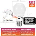 USB Rechargeable Smart RGB Light Bulb 2-Pack