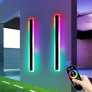 Mikeru 2-Pack RGB Outdoor Wall Lights