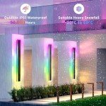 Zihoi 2-Pack RGB Outdoor Wall Lights with Remote