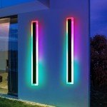 Mikeru 2-Pack RGB Outdoor Wall Lights