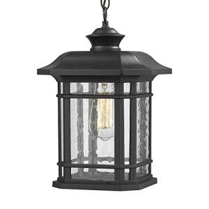 Emliviar Modern Black Outdoor Pendant Lantern 14