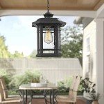 Emliviar Modern Black Outdoor Pendant Lantern 14