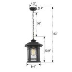 Emliviar Modern Black Outdoor Pendant Lantern 14