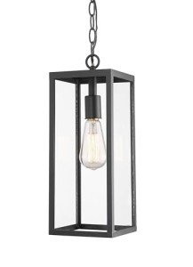 Bestshared Black Outdoor Pendant Lantern with Glass