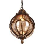 Vintage Outdoor Pendant Lantern for Porch and Yard